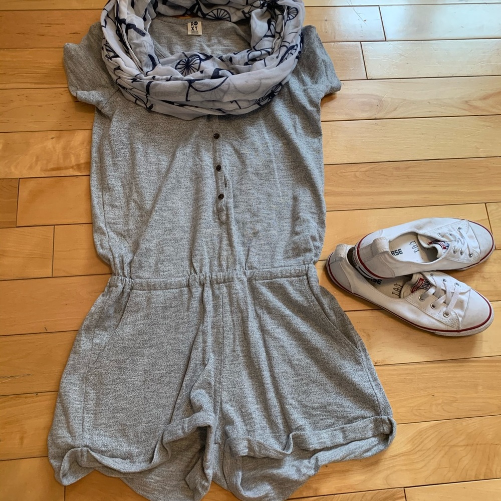 Roxy button up romper.